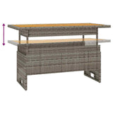 vidaXL Garden Table 100x50x43/63 cm acacia wood and poly rattan black