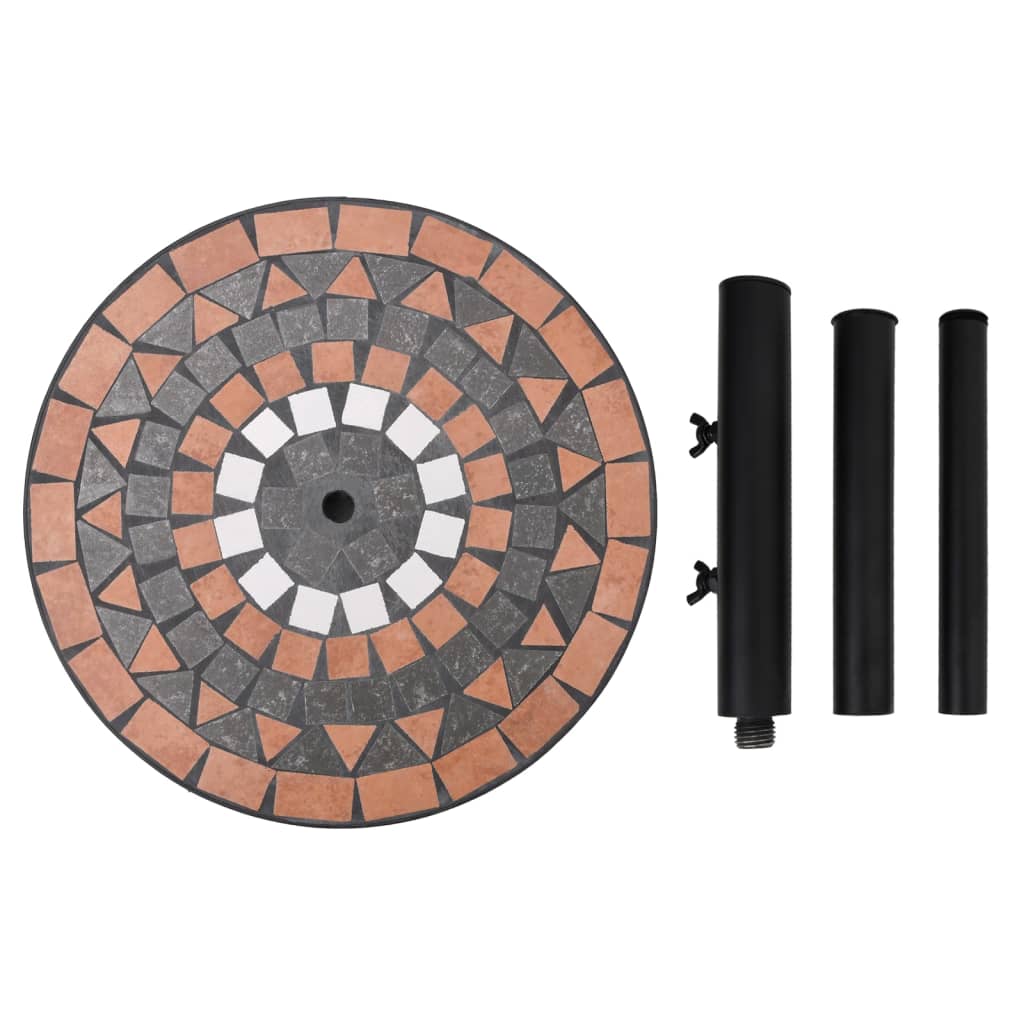 vidaXL Parasol Base Round 12 kg Terracotta White