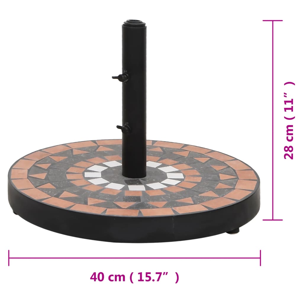 vidaXL Parasol Base Round 12 kg Terracotta White