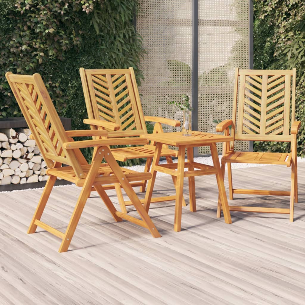 vidaXL Tuinstoel 4 pcs Bruin 57 x 72 x 109 cm Massief Acacia Hout