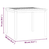 vidaXL Tuintafel 90x90x74 cm massief acaciahout