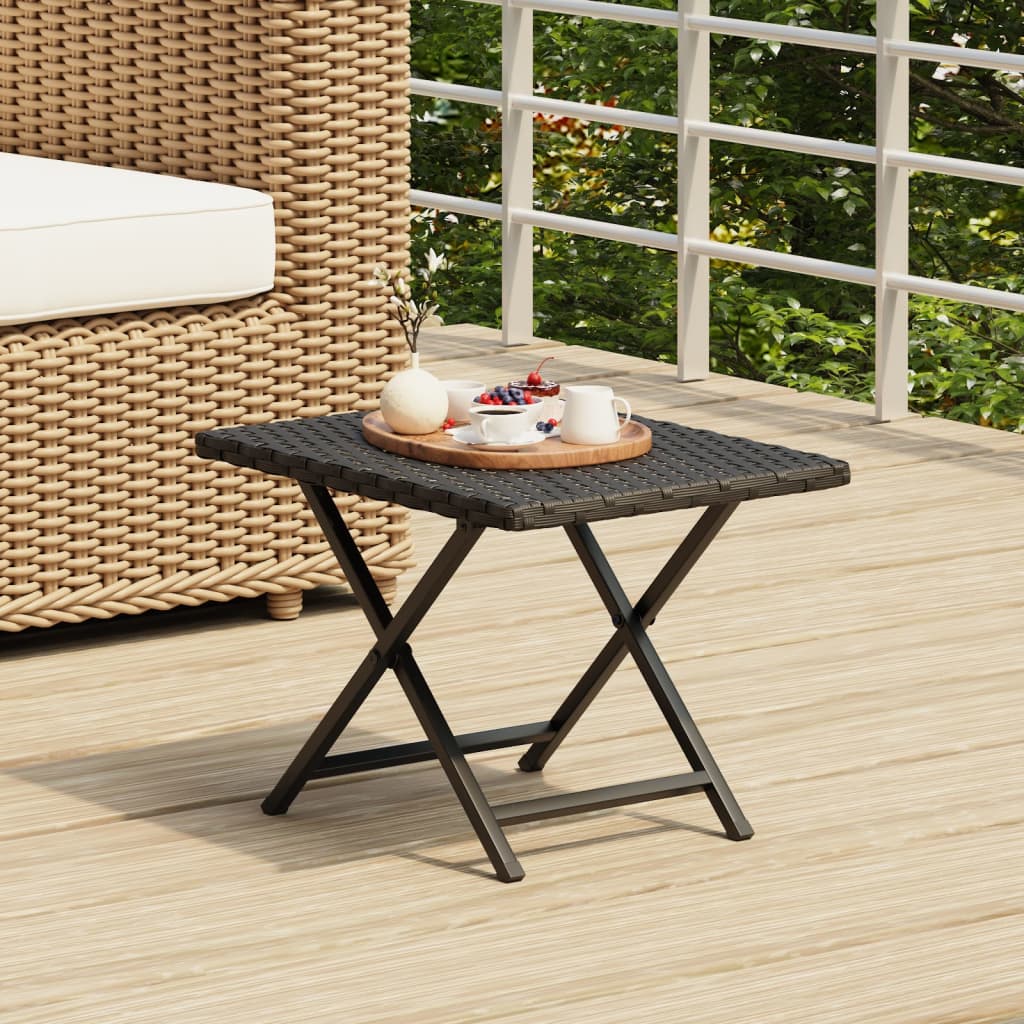 vidaXL Tafel inklapbaar 45x35x32 cm poly rattan bruin