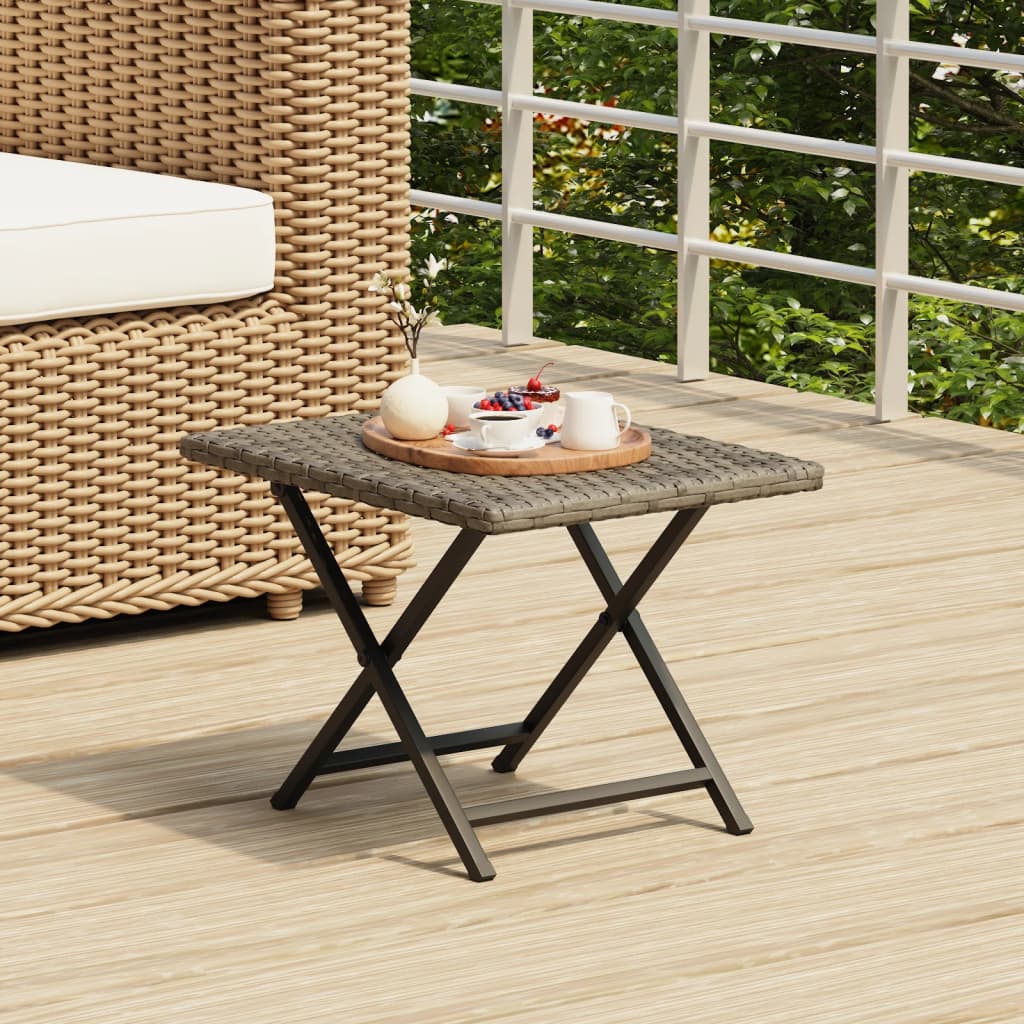 vidaXL Tafel inklapbaar 45x35x32 cm poly rattan bruin