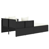 vidaXL Sun Lounger with Cushions 182x118x63 cm Poly Rattan Brown