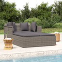 vidaXL Sun Lounger with Cushions 182x118x63 cm Poly Rattan Brown
