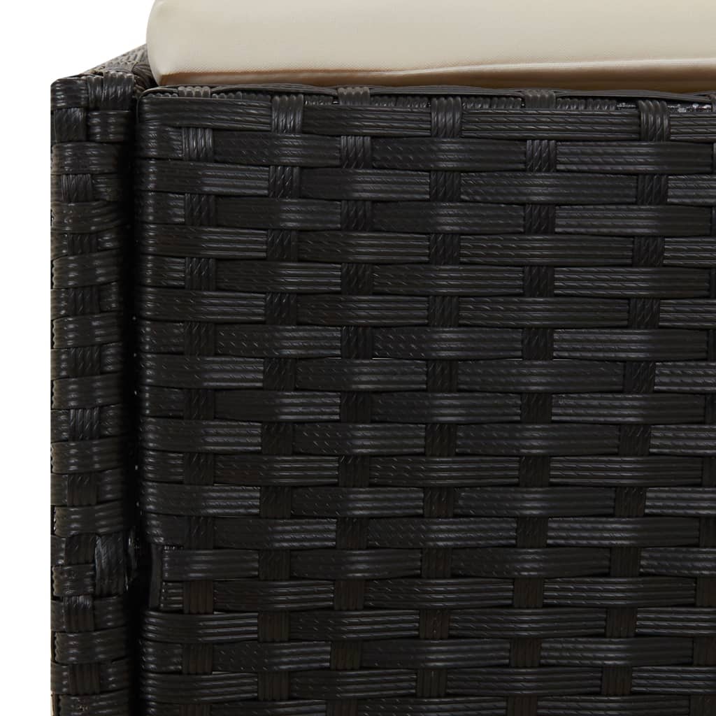 vidaXL Sun Lounger with Foldable Roof 200x114x128 cm Poly Rattan Brown