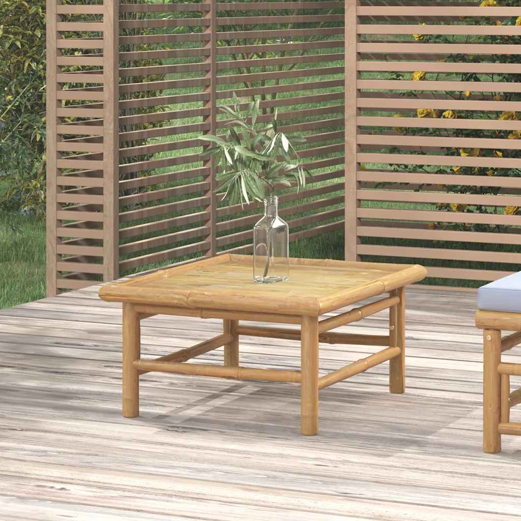 vidaXL 3-delige Loungeset met kussens bamboe lichtgrijs