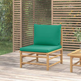 vidaXL 3-delige Loungeset met kussens bamboe lichtgrijs
