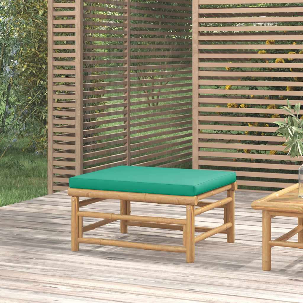 vidaXL 3-delige Loungeset met kussens bamboe lichtgrijs