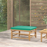 vidaXL 3-delige Loungeset met kussens bamboe lichtgrijs
