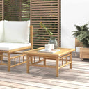 vidaXL 3-delige Loungeset met kussens bamboe crèmewit