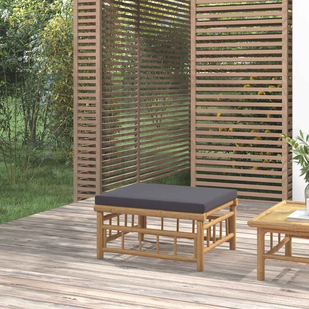 vidaXL 3-delige Loungeset met kussens bamboe crèmewit