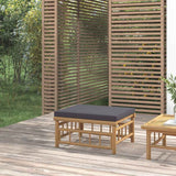 vidaXL 3-delige Loungeset met kussens bamboe crèmewit