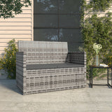 vidaXL Tuinbank met kussens 105 cm poly rattan zwart