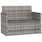 vidaXL Tuinbank met kussens 105 cm poly rattan zwart
