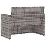 vidaXL Tuinbank met kussens 105 cm poly rattan zwart
