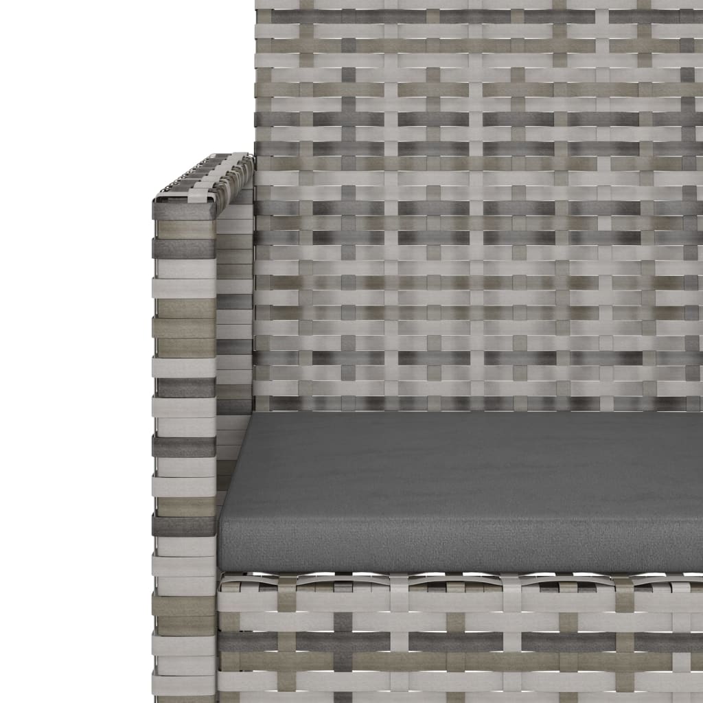 vidaXL Tuinbank met kussens 105 cm poly rattan zwart