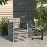 vidaXL Tuinstoel met kussen poly rattan zwart