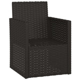 vidaXL Tuinstoel met kussen poly rattan zwart