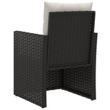 vidaXL Tuinstoel met kussen poly rattan zwart