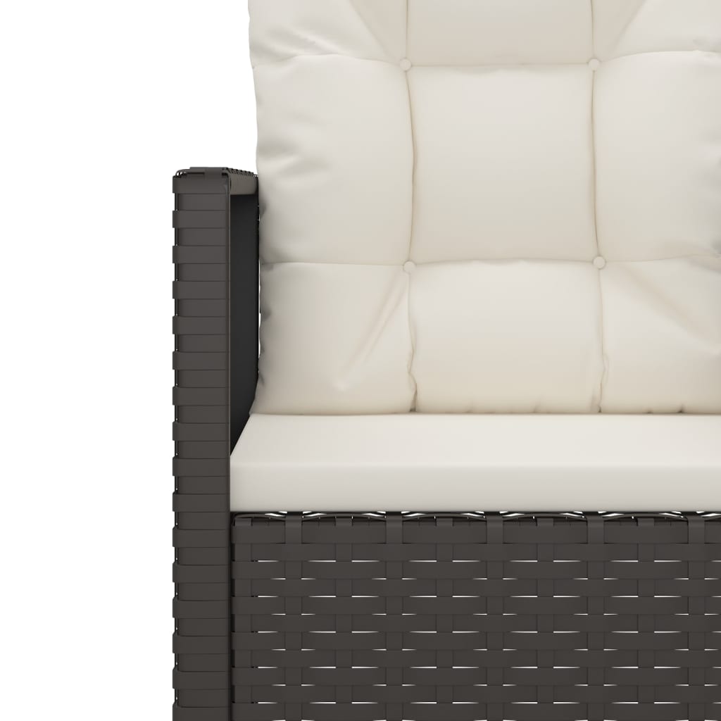 vidaXL Tuinstoel met kussen poly rattan zwart