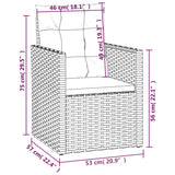 vidaXL Tuinstoel met kussen poly rattan zwart