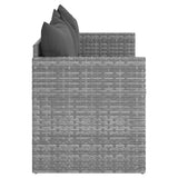 vidaXL Tuinbank 3-zits met kussens poly rattan bruin