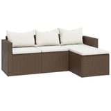 vidaXL Loungeset poly rattan bruin