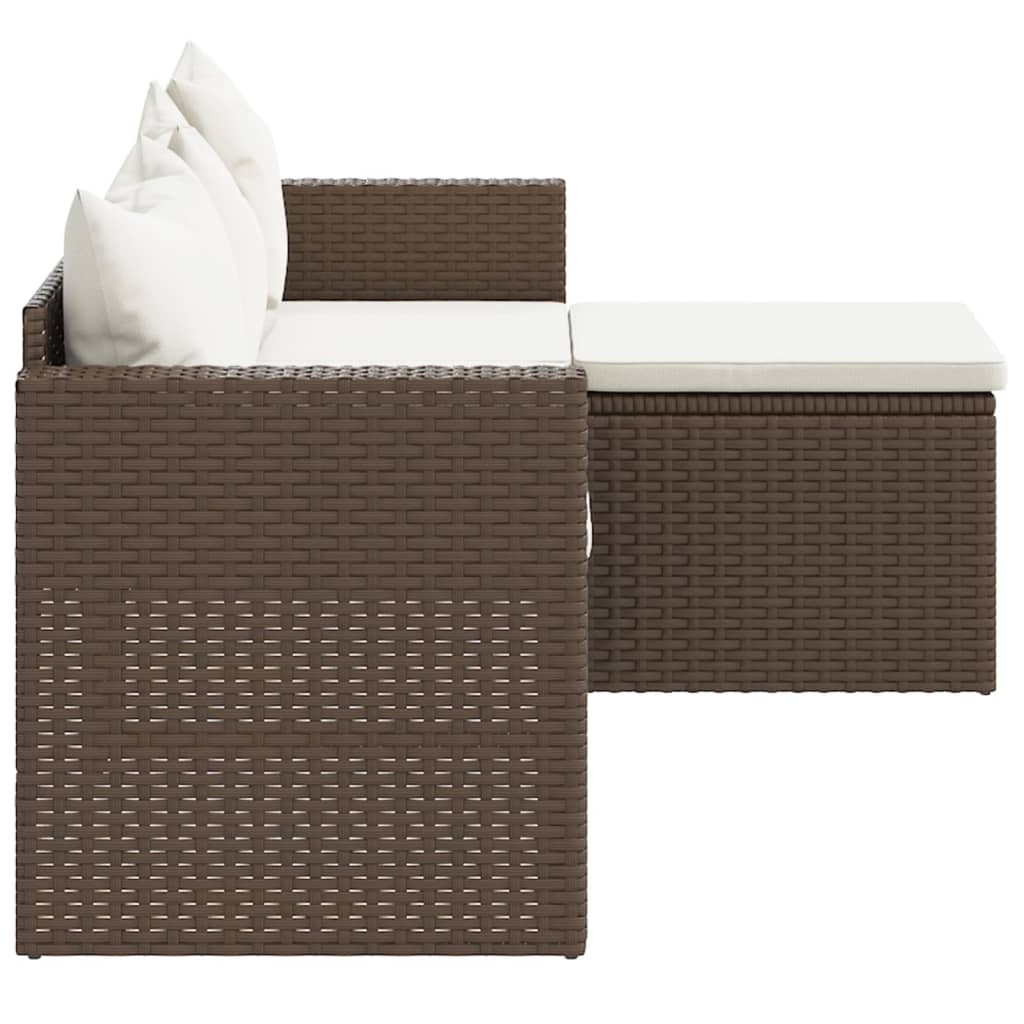 vidaXL Loungeset poly rattan bruin