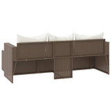 vidaXL Loungeset poly rattan bruin