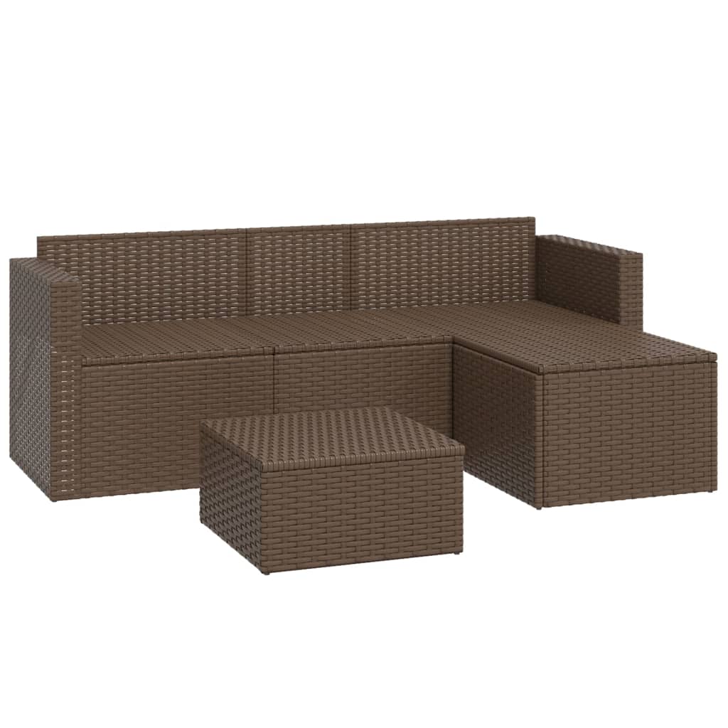 vidaXL Loungeset poly rattan bruin