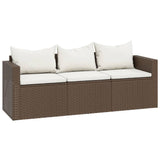 vidaXL Loungeset poly rattan bruin