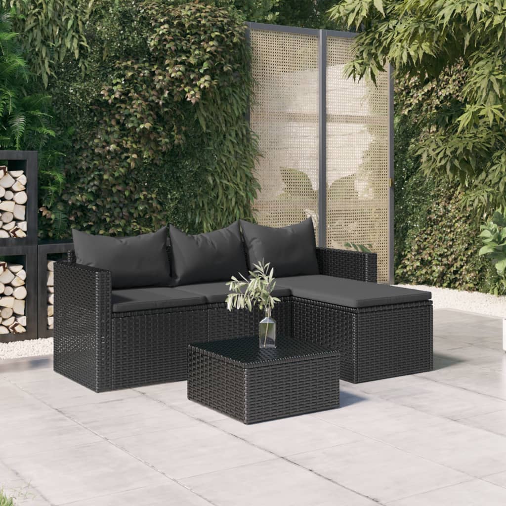 vidaXL Loungeset poly rattan bruin