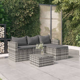 vidaXL Loungeset poly rattan bruin