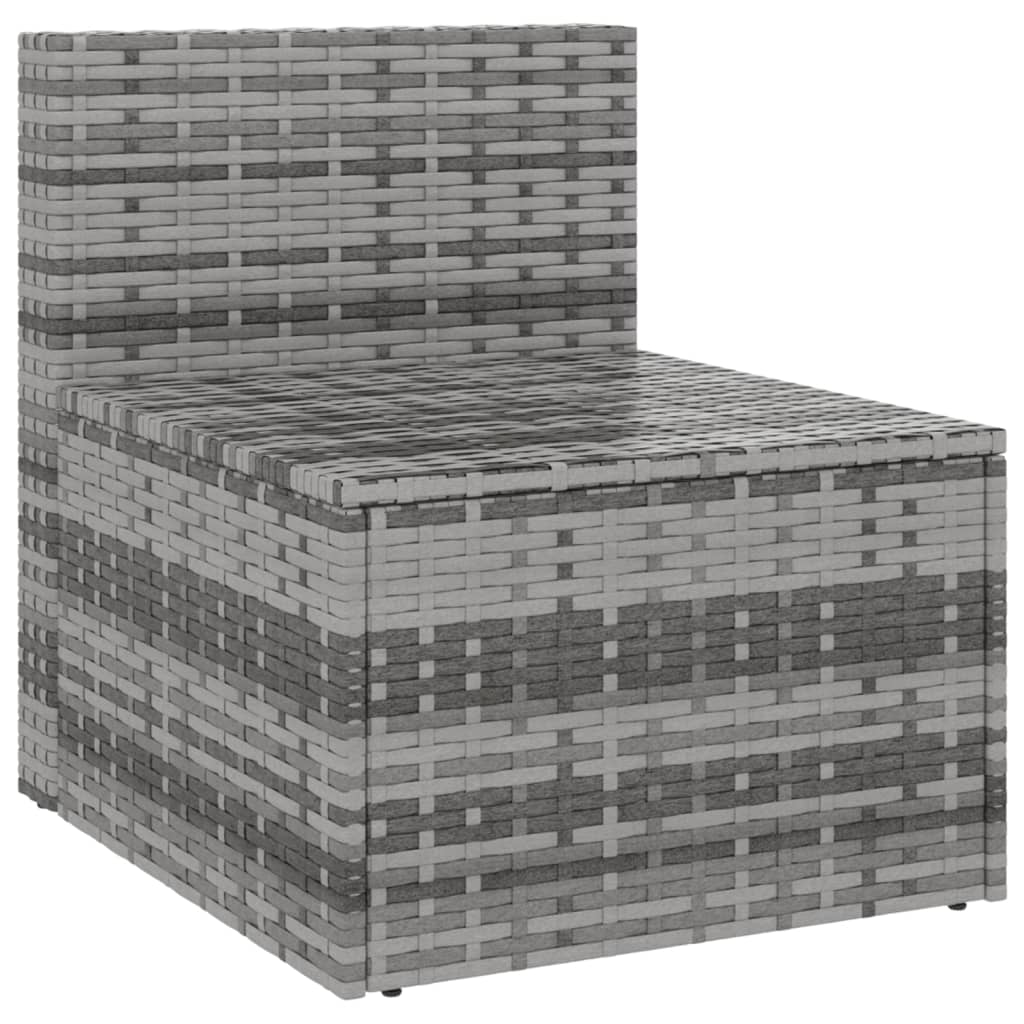 vidaXL Tuinmiddenbanken met kussens 2 st poly rattan zwart