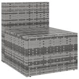 vidaXL Tuinmiddenbanken met kussens 2 st poly rattan zwart