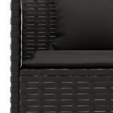 vidaXL Tuinbank L-vormig met kussens poly rattan zwart