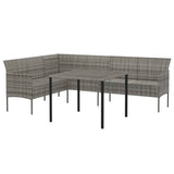 vidaXL 2-delige Tuinset met kussens poly rattan zwart