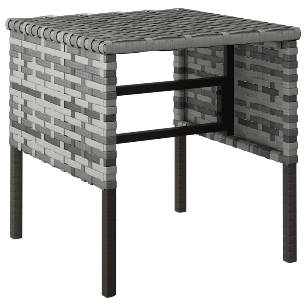 vidaXL Tuinvoetenbanken 4 st met kussens poly rattan zwart
