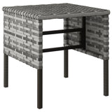 vidaXL Tuinvoetenbanken 4 st met kussens poly rattan zwart