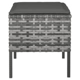 vidaXL Tuinvoetenbanken 4 st met kussens poly rattan zwart