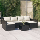 vidaXL 2-delige Loungeset met kussens poly rattan bruin