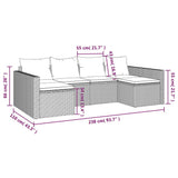 vidaXL 2-delige Loungeset met kussens poly rattan bruin