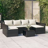 vidaXL 2-delige Loungeset met kussens poly rattan bruin
