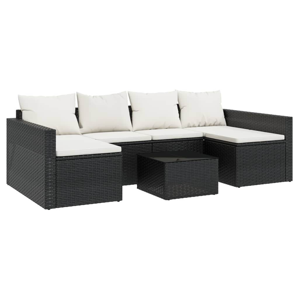 vidaXL 2-delige Loungeset met kussens poly rattan bruin