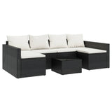 vidaXL 2-delige Loungeset met kussens poly rattan bruin