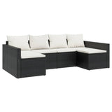vidaXL 2-delige Loungeset met kussens poly rattan bruin