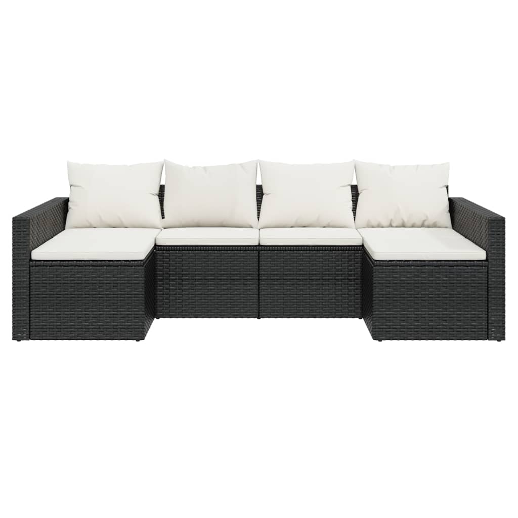 vidaXL 2-delige Loungeset met kussens poly rattan bruin