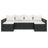 vidaXL 2-delige Loungeset met kussens poly rattan bruin