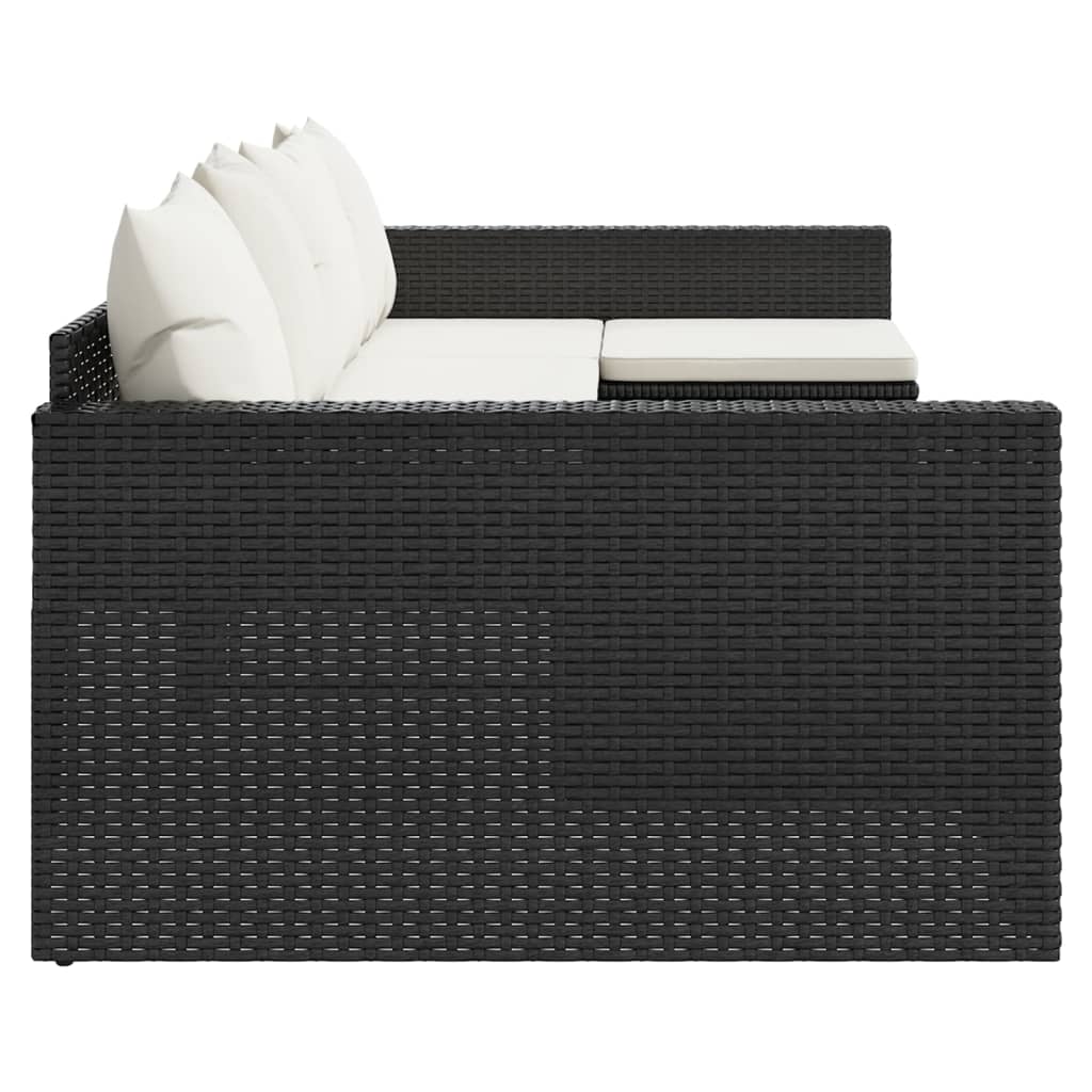 vidaXL 2-delige Loungeset met kussens poly rattan bruin